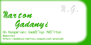 marton gadanyi business card